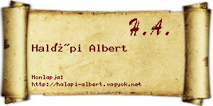 Halápi Albert névjegykártya